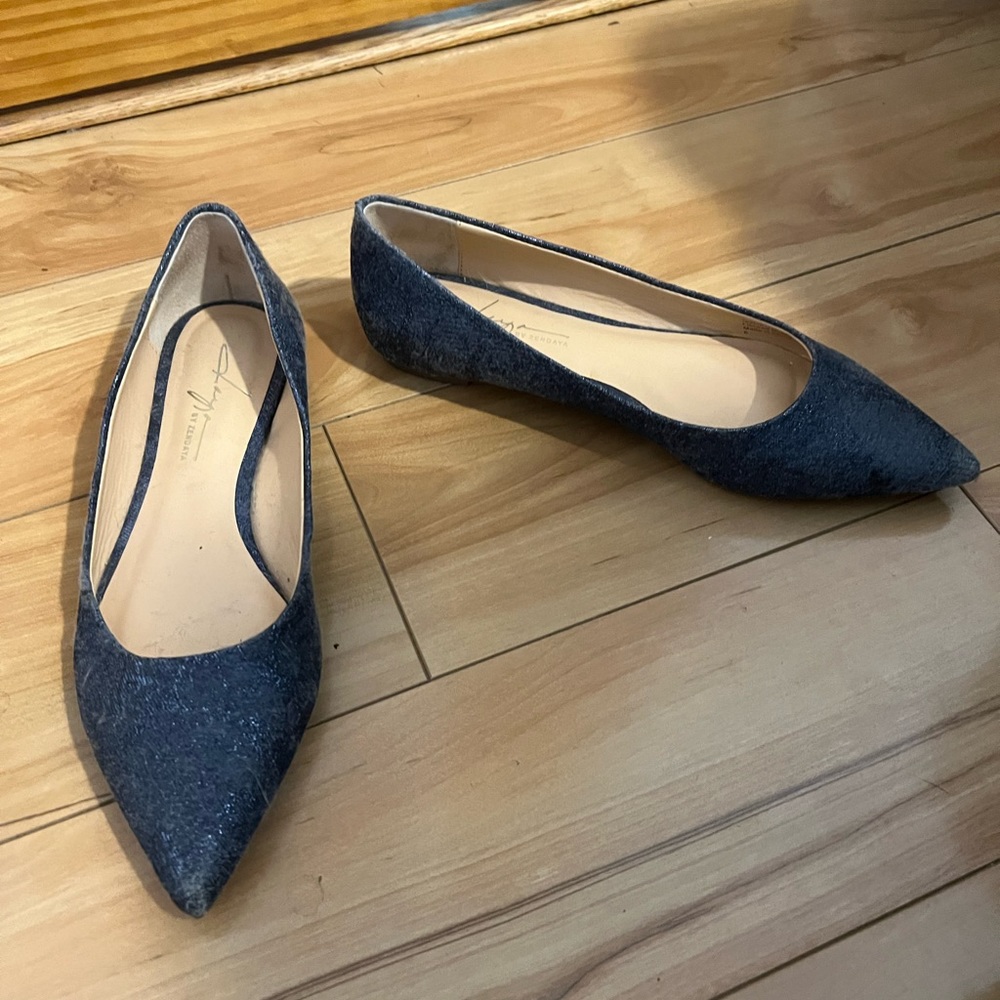 Denim color flats